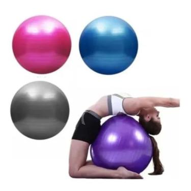 Imagem de Bola Pilates Yoga Abdominal Ginástica Fitness Fisioterapia Alongamento Boa Postura 65 cm C/Bomba Suporta até 300kg Qualidade Premium.