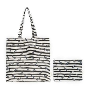 Imagem de Mika Home Pacote com 2 sacolas de veludo macio com bolsa de maquiagem, listras pretas e brancas, bolsa de ombro para mulheres, bolsa de compras reutilizável com bolso interno, perfeita para compras