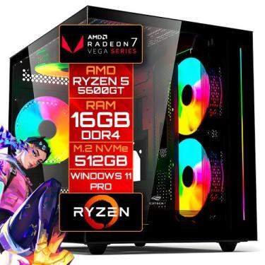 Imagem de Computador Gamer Ryzen 5 5600GT, Vega 7, RAM 16GB DDR4, SSD M.2 NVMe 5