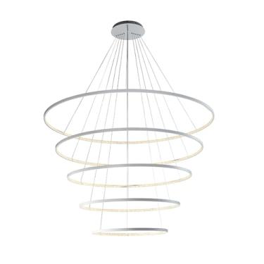 Imagem de Pendente Branco com 5 Anéis 157W 3000K - SL-0515/H5 WH