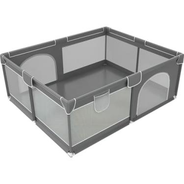 Imagem de Cercadinho Infantil Portátil com Estrutura Reforçada e Tela de Proteção Visível Segurança para Bebês e Crianças