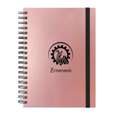 Imagem de Caderno Colegial Plus 12 Matérias Profissões Economia (Rosê Gold)