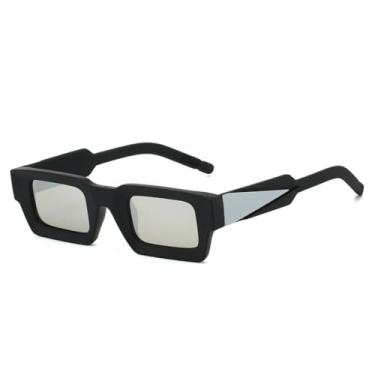 Imagem de Óculos de sol retrô masculinos, tendência na moda para atividades ao ar livre, com gradiente, espelhado, UV400, feminino, duas cores (espelho preto e prateado)