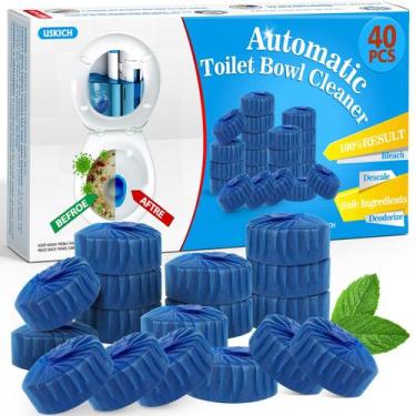 Imagem de Comprimidos de limpeza de vasos sanitários USKICH Blue, pacote com 40 
