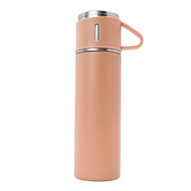 Imagem de Garrafa Termica Com Copo Parede Dupla Inox Squeeze 500ml Rosa