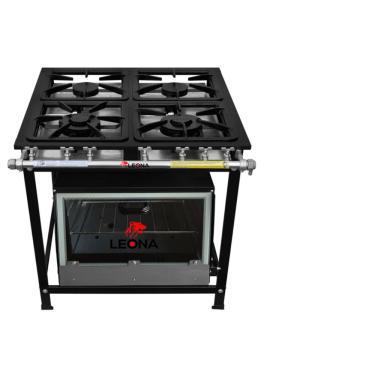 Imagem de Fogão Industrial 4 Bocas 30x30 P7 com Forno Leona