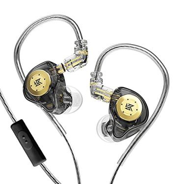 Imagem de senleeor Fones De Ouvido Intra-Auriculares Kz Edx Pro 1Dd, Atualizados Com Estrutura Resina E Driver Dinâmico Magnético Duplo 10 Mm (Com Microfone, Preto)