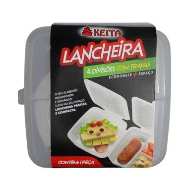 Imagem de Porta Sanduíche Sanduicheira Dupla Lanche Pão Com 4 Divisórias - Keita