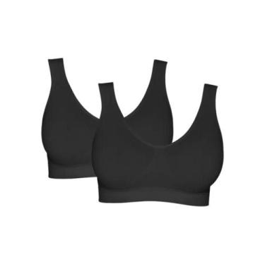 Imagem de Kit 2 Top Feminino De Academia Sem Bojo Sem Costura Lateral - Hanes, P