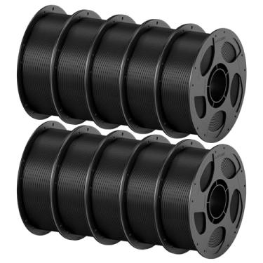 Imagem de ANYCUBIC Pacote de filamento PETG de 1,75 mm, filamento de impressora 3D, precisão dimensional +/- 0,02 mm, resistência excepcional, carretel reutilizável de 1 kg, preto 10 kg