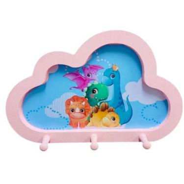 Imagem de Cabideiro Infantil Nuvem Dino Baby Juntos - Senior, Rosa