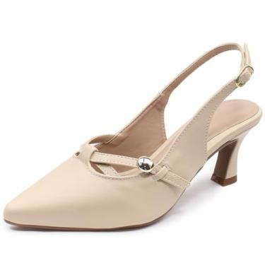 Imagem de Scarpin Re&Ton Slingback Moderno Salto Baixo SC18 (Bege, BR, Adulto, Numérico, 38)