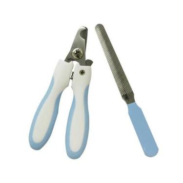 Imagem de Kit Alicate Cortador De Unha Com Lixa Para Cães Gatos Pet - Napi, Azul