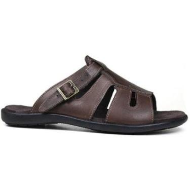 Imagem de Chinelo Masculino De Couro Chocolate - 10C0900LTCHC-Masculino