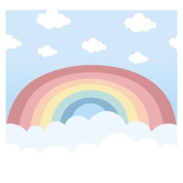 Imagem de Papel de Parede Adesivo Infantil Arco-íris Quarto Bebe - 737pcp - Allo