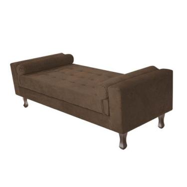 Imagem de Recamier Baú Félix Solteiro 120 cm Suede - Amarena Móveis, Marrom
