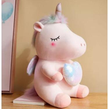 Imagem de Bicho De Pelúcia Unicórnio Dormindo Fofinho - BabyHome, Rosa 2