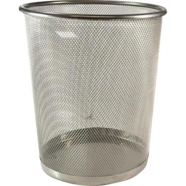 Imagem de Lixeira para Escritorio Aramado 8,5L Prata - KIT