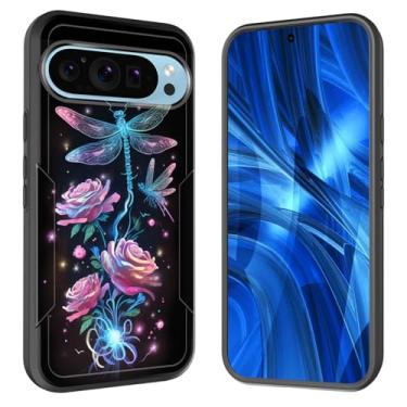 Imagem de JHYYTUJTYP Capa para Pixel 10 Pro XL, [Teste de queda de grau militar] Capa protetora resistente à prova de choque resistente para Google Pixel 10 Pro XL 6,8 polegadas 2025, libélula rosa