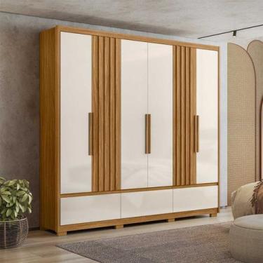 Imagem de Guarda Roupa Grande com Ripado 240x230cm Amazonas Moval - Moval Móveis