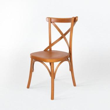 Imagem de Cadeira Madeira Sala de Estar Gourmet Katrina Paris Amendoa