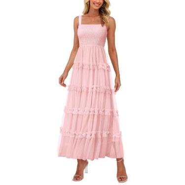 Imagem de Vestido feminino PRETTYGARDEN, de verão, sem mangas, tule com babados,