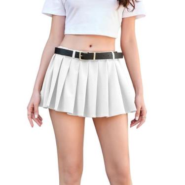 Imagem de Saia Sangtree plissada mini branca para mulheres