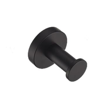 Imagem de Toalheiro de aço inoxidável preto fosco para parede, toalheiro, saboneteira, suporte para papel higiênico, ganchos para toalhas, acessórios de banheiro, opcional, gancho para roupão único