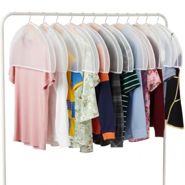 Imagem de MsKitchen Capas de Ombro Capas de Cabide de Plástico para Roupas (Conjunto de 12) Protetores de Roupas de Armário Capa de Jaqueta Transparente Respirável com Reforço de 2" para Terno, Casaco, Jaquetas