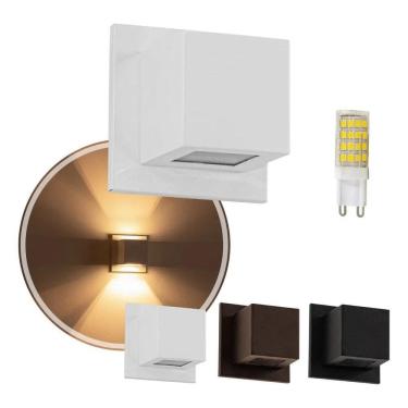 Imagem de 2X Arandela Box Cubo Pequena 2 Fachos + Led G9 5W St1318