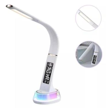 Imagem de Luminária Abajur Rgb Flexível Led Smart Relógio De Mesa