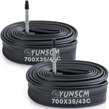 Imagem de 2 peças 700x35C/38C/40C/42C/43C Tubos de bicicleta FV48mm Válvula Presta 35/43-622 Tubo interno 700C Tubos de bicicleta compatíveis com tubos de pneu de bicicleta 700 x 35C 700x38C 700 x 40C 700x42C