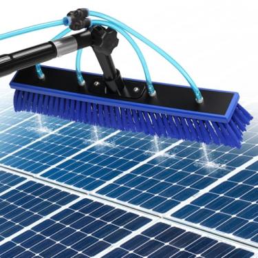 Imagem de WinerXin Kit de poste alimentado por água, escova e haste de limpeza de janela de painel solar ajustável de 6 metros de comprimento, kit de lavagem de janela de poste de alumínio de 1,2 a 8 m para