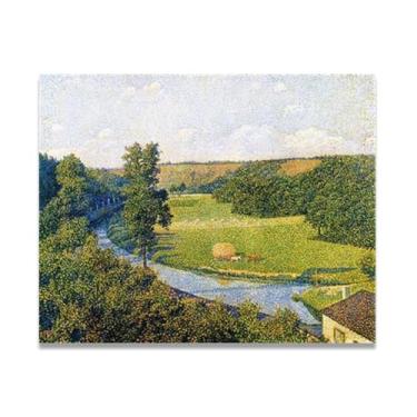 Imagem de The Valley Of The SambreThéo van Rysselberghe: Impressão em tela neoimpressionista belga chave 40 x 52 cm sem moldura