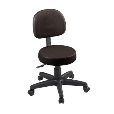 Imagem de Cadeira Mocho em Corano Estética c/Encosto Girátoria e Regulagem De Altura (MARROM 310)