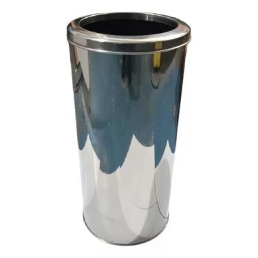 Imagem de Lixeira De Inox 31 Litros Tampa Aro Para Escritórios 24X70