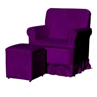 Imagem de Poltrona Laura Amamentação Balanço Mais Puff - Quarto Bebê Amamentação