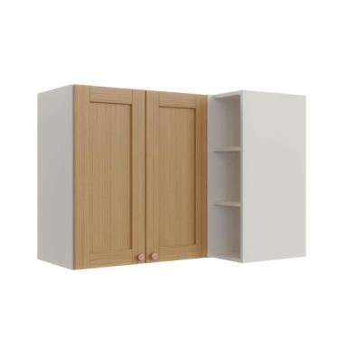 Imagem de Armário Aéreo de Canto Reto 2 Portas 3 Nichos Arizona CabeCasa Madeira