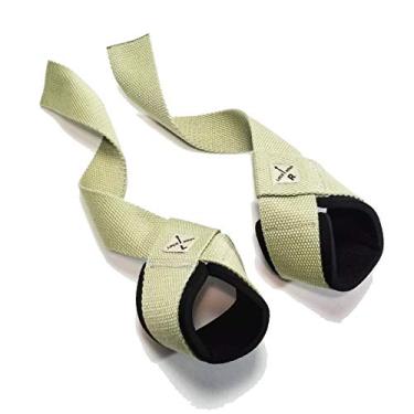 Imagem de Alças de suporte de pulso para levantamento de peso Lock-WOOD mais pesadas e segura sua aderência para levantamento de peso, levantamento de queixo, puxões de lat, perna para pendurar/elevação de joelho, fileiras de halteres, Kettlebells, etc., Desert Green, Large (6-9in wrists) with Male Logo