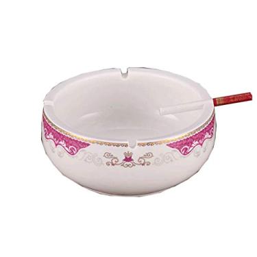 Imagem de Cinzeiros para Cigarros Azul e Branco Cerâmica Europeia Retro Sala de Estar Cinzeiro Boutique Grande Prático Cinzeiro de Cerâmica Elegante Personalidade Criativa Escritório Cinzeiro Redondo Decoração