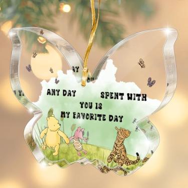 Imagem de Ornamento transparente com citações de urso de amizade - Presentes de incentivo - Faz tanta diferença, acrílico, aniversário, Natal