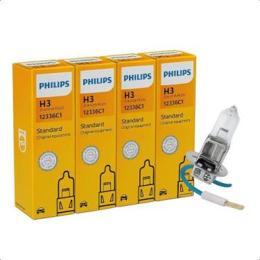 Imagem de Kit 4 Lâmpadas H3 Farol Alto Baixo Neblina Philips Standard 12V 55W