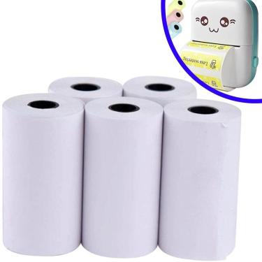 Imagem de 5 Bobina Térmica Mini Impressora Gatinho 57Mm Não Adesiva
