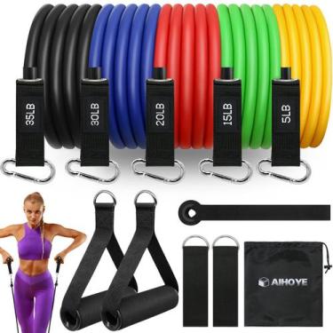 Imagem de Conjunto de faixas de resistência Aihoye 105LB (5-35LB) com alças e ac