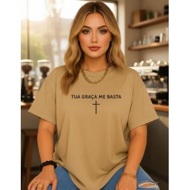 Imagem de Camiseta T-shirt Tua Graça Me Basta Moda Blusa Cristã Gospel - Genéric