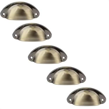 Imagem de Kit 5 Puxadores de Moveis Armário Banheiro Bancada Cozinha Rack Guarda Roupas Gavetas Madeira Escrivaninha 81mm