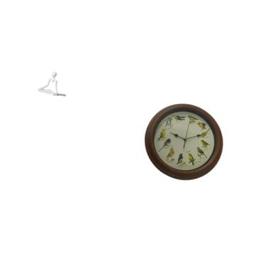 Imagem de Fenteer Escultura Criativa Abstrata de Canto de Pássaros, Estatueta Decorativa Exclusiva, Elegante Relógio Redondo, Ornamento para Quarto, Sala de Jantar, Pre