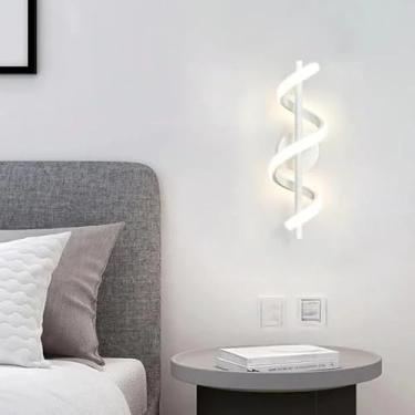 Imagem de Luminária de Parede Moderna com Soquete E27 | Arandela Rose Gold/Preto para Quarto e Sala, Bivolt(KJ25 Branco (40X13X14))
