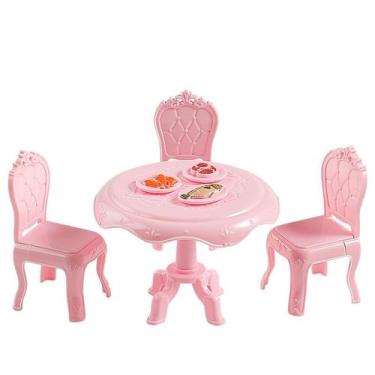 Imagem de Conjunto de mesa de jantar Dollhouse em plástico de escala 1/12 para m