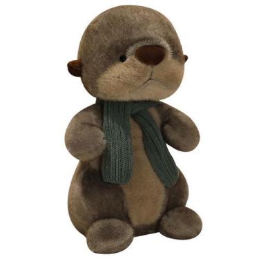 Imagem de Brinquedo de pelúcia Soft Cartoon Otter, bicho de pelúcia com cachecol